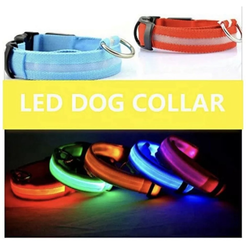 NWT Led Light Up Dog Collar, USB Rechargeable, Bright Pink Small 13.6”-16.4”